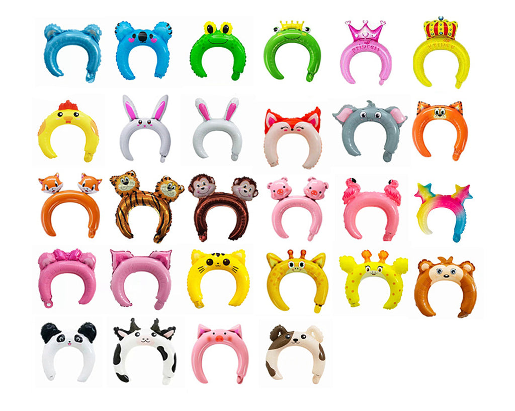 Inflatable Headbands 25 Pieces Animal Hair Hoops for Party Costumes