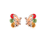 Charming Rainbow Butterfly Stud Earrings