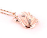 Swan Pendant Rose Gold Crystal Necklace