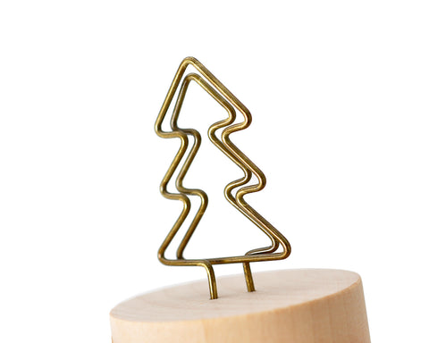 2" Paper Photo Clip Memo Card Wood Base Holder Table Decor - Tree