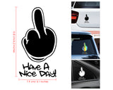 Middle Finger Sticker Set of 3 Colors Funny Car Stickers