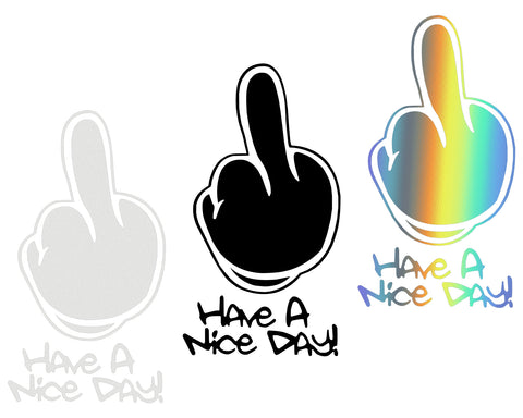 Middle Finger Sticker Set of 3 Colors Funny Car Stickers