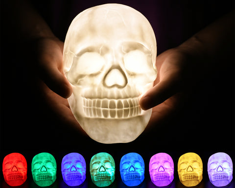 Night Light Dimmable Lamp 3D Skull Light Touch Control Comes with Remote Color Changing Mood Lighting for Bedroom with Timing Function