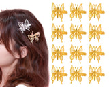 Small Butterfly Hair Clips Moving Wings 12 Pieces Metal Butterfly Clips for Hair 90s