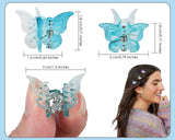 Small Butterfly Hair Clips for Girls 50 Pieces Mini Butterfly Clips 12 Assorted Gradient Colors 90s Hair Clips with Box