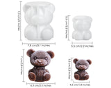 Bear Ice Cube Mold Set of 5 Cute Ice Cube Molds (2 Large and 3 Small) Fun Shaped 3D Bear Mold Silicone Molds for Coffee, Tea, Milk, Chocolate and Candle