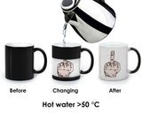Color Changing Mug Magic Mug for Sublimation Ceramic Middle Finger Coffee Cup 11 oz/320 ml for Birthday Funny Christmas Gifts