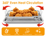 Air Fryer Basket and Tray Set of 2 Pieces 13 x 10 Inches Stainless Steel Filter Basket for Oil Filtering, Cooling Drain, Baking and Crispy Foods