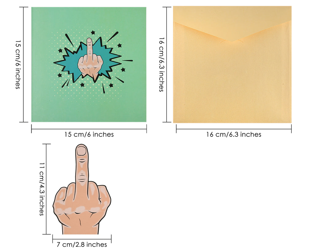 Funny Birthday Cards Middle Finger Pop Up Card SCSpecial