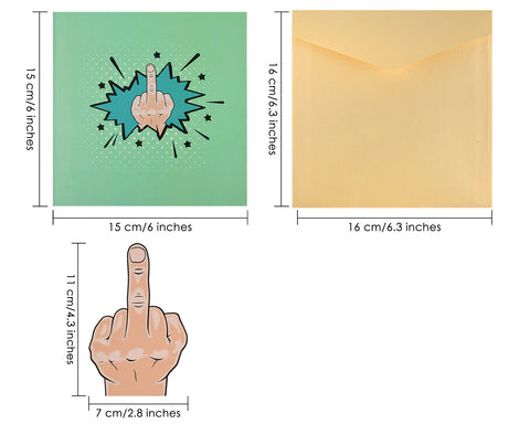 Funny Birthday Cards Middle Finger Pop Up Card