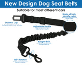 Dog Seat Belt for Car Set of 3 Dog Seatbelts with Elastic Bungee Buffer Adjustable Heavy Duty Pet Car Seat Belt Safety Leash