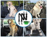 Dog Seat Belt for Car Set of 3 Dog Seatbelts with Elastic Bungee Buffer Adjustable Heavy Duty Pet Car Seat Belt Safety Leash