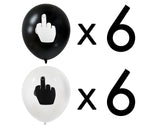 Middle Finger Balloons 12 Inch Latex Balloons Set of 12 Party Balloons Funny Birthday Decorations for Men and Women