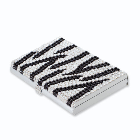 Zebra Wave Bling Swarovski Crystal Business Card Case