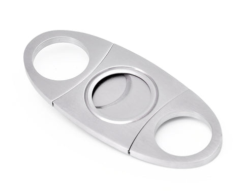 Double Guillotine Stainless Steel Cigar Cutter - Silver