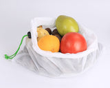 Reusable Produce Bags 15 Pieces Grocery Mesh Bags with Drawstring