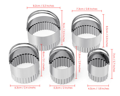 Biscuit Cutter 5 Pieces Stainless Steel Cookies Cutter with Handle