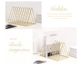 Magazine Holders 9 Slot Triangle Shape Iron Book Stands