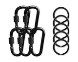 Locking Carabiners Set of 5 Carabiner Clips with Key Rings