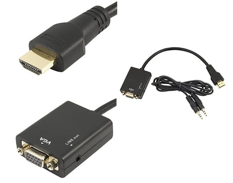HDMI to VGA Video Output Adapter with Audio Output - Black