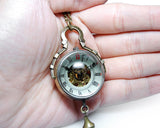 Retro Pendant Women's Mechanical Pocket Watch Necklace