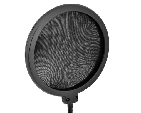 Pop Screen for Broadcasting and Recording Microphone - Black