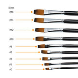 9 Pieces Flat Tipped Brushes