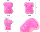 6 Pcs Kids Safety Pads Set for Knee / Elbow / Wrist - Pink