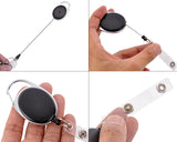 5 Pcs Retractable Badge Holders for Key Cards - Black