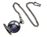 Retro Dial Hand Wind Mechanical Pocket Watch with Chain