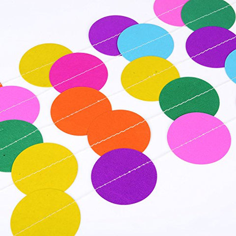 4 Meters Circle Dot Garland 2 Pieces Round Paper Hanging Decorations