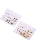 24 Pairs Crystal Pearl Studs Earrings