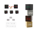 Wood Cube LED Alarm Clock with Date Time Temperature