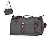 Casual Style Large Capacity Canvas Travel Bag - Black