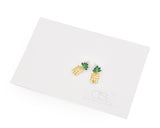 Pineapple Crystal Stud Earrings