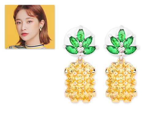 Pineapple Crystal Stud Earrings