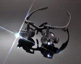 LED Embedded Jewelry Magnifier Glasses Loupe with 4 Pairs of Lens