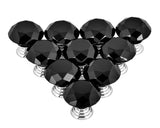 10 Pieces Diamond Shaped Cabinet Knobs with Screws - Transparent Black