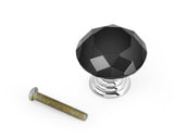 10 Pieces Diamond Shaped Cabinet Knobs with Screws - Transparent Black