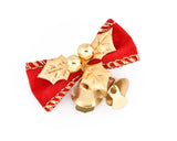 12 Pieces Bow Christmas Ornaments with Bells - Red