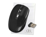 2.4Ghz Wireless Optical Mouse with USB Receiver - Black