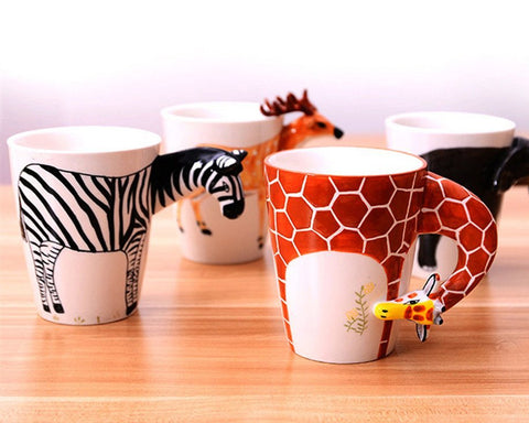 3D Hand-painted Animal Series Ceramic Coffee Cup
