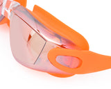 Swimming Goggles with Anti-fog Mirror Lens and Case - Orange