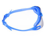 Swimming Goggles with Anti-fog Mirror Lens and Case - Blue