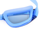 Swimming Goggles with Anti-fog Mirror Lens and Case - Blue