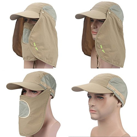 UV 30+ Sun Hat with Neck Protection Flap and Mask