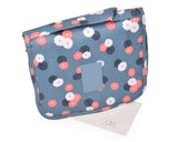 Flower Pattern Travel Makeup Bag with Hook - Blue