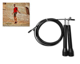 3m Adjustable Length Ball Bearing Speed Skipping Rope - Black
