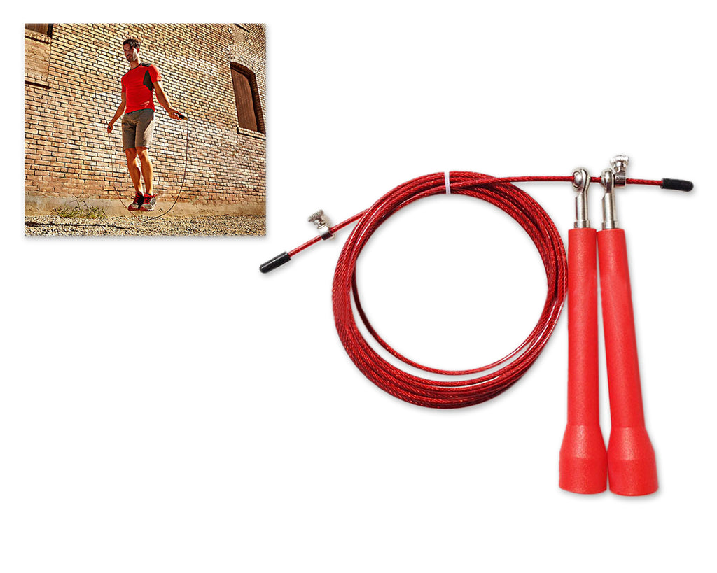 3m Adjustable Length Ball Bearing Speed Skipping Rope - Red