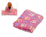 104 x 76 cm Soft Warm Pet Bed Blankets with Paw Prints